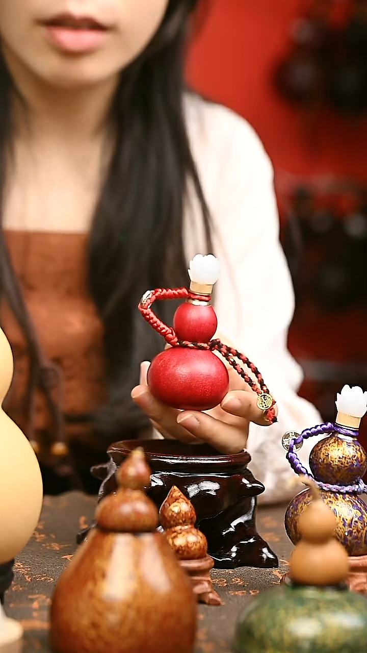 玫红色 中药煮色 开口小葫芦