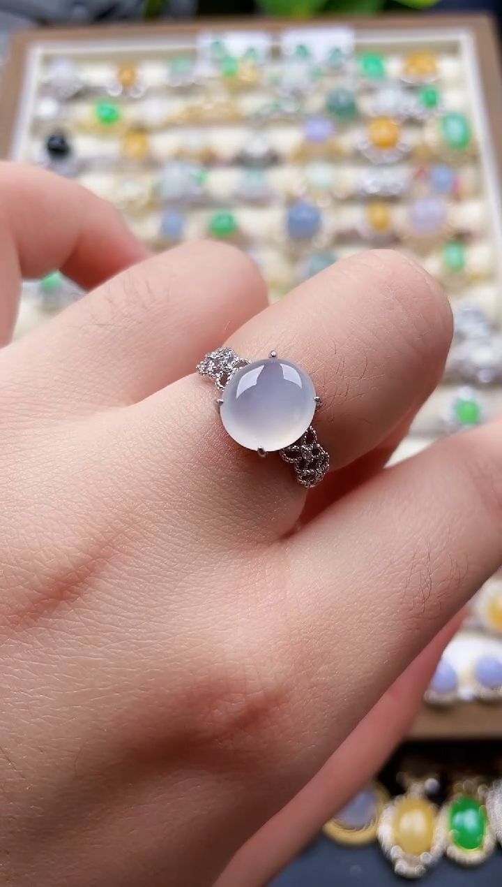 银S925镶嵌戒指翡翠38