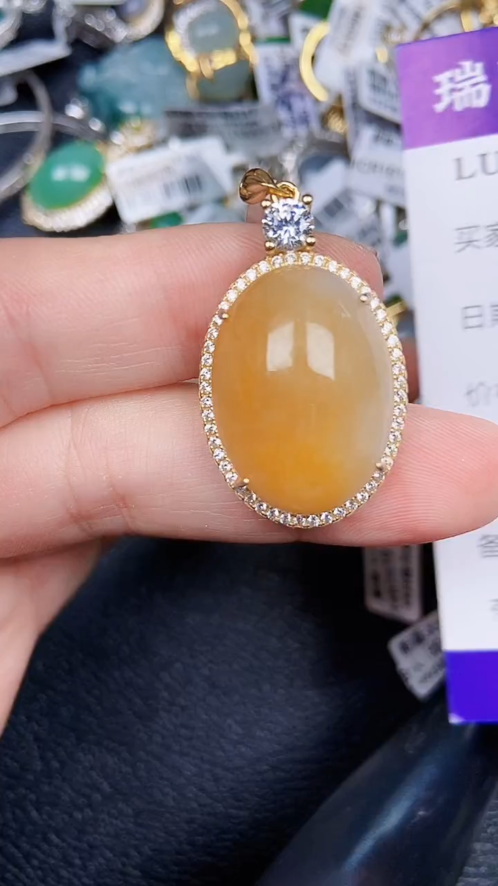 颈饰银S925镶嵌翡翠0965