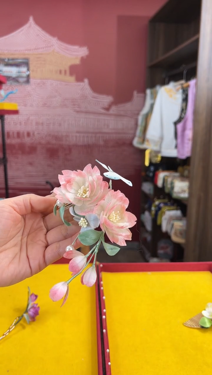 【闪购商品】刺绣非遗绒花（发饰）