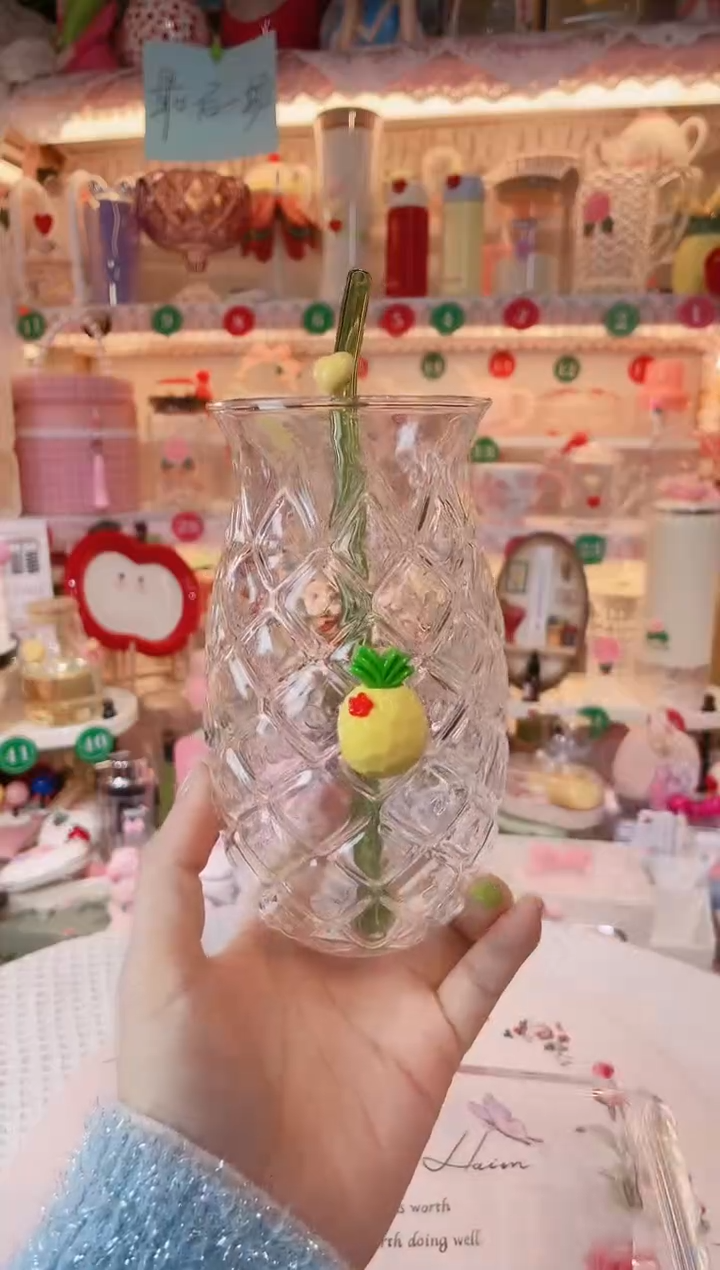 【闪购商品】摆件菠萝吸管杯品质好，发货快，放心拍