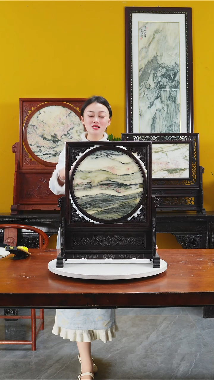 石材天然大理石画摆件