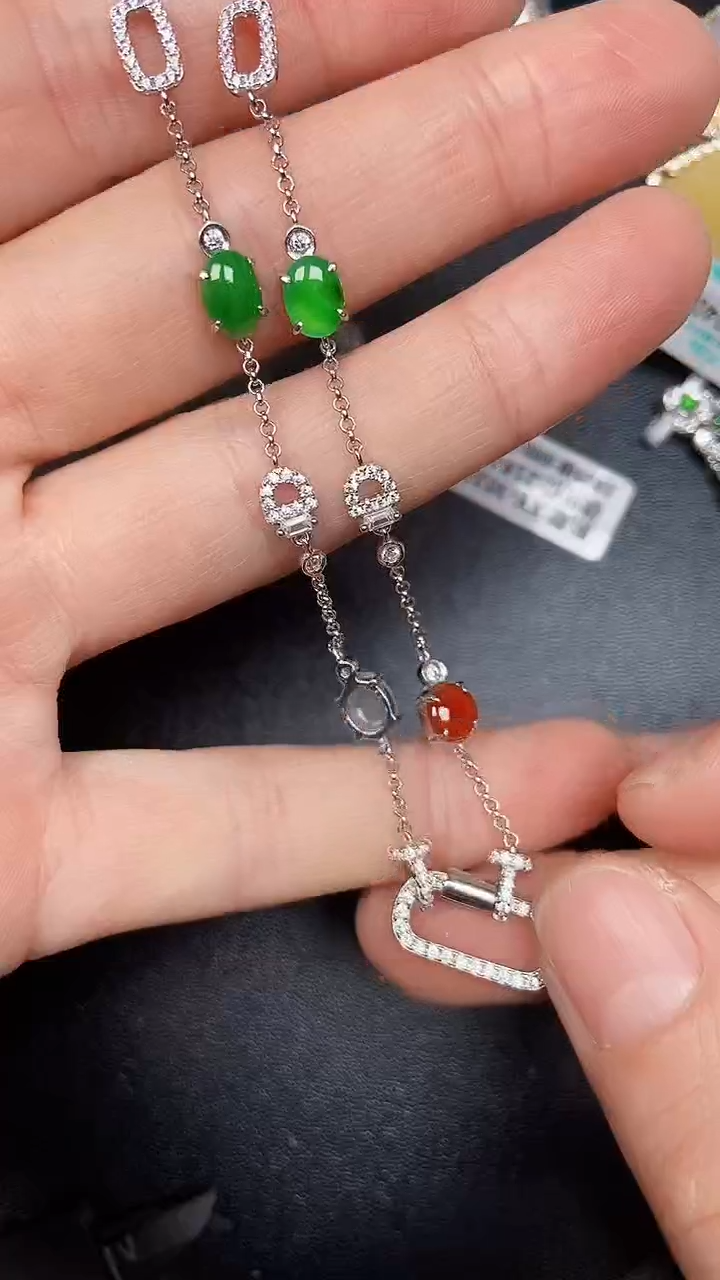 银S925镶嵌戒指翡翠3410