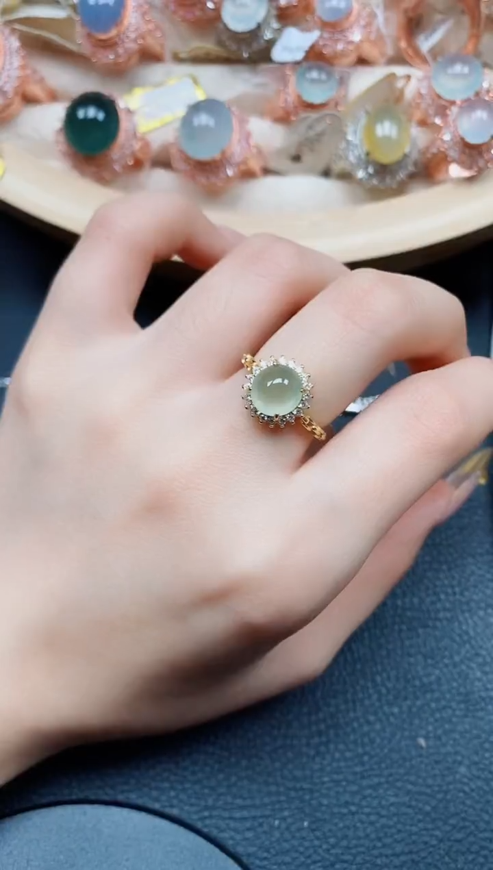 【闪购商品】翡翠戒指银S925镶嵌翡翠