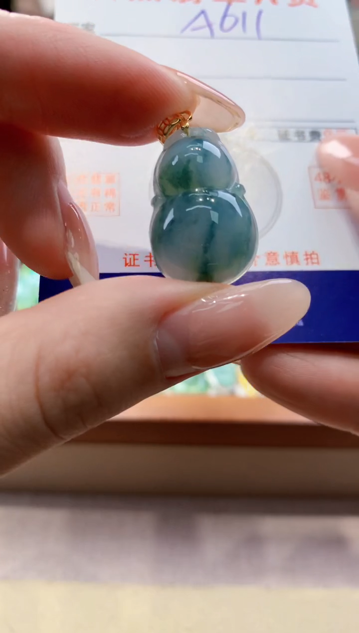 颈饰未镶嵌翡翠天然翡翠挂件 