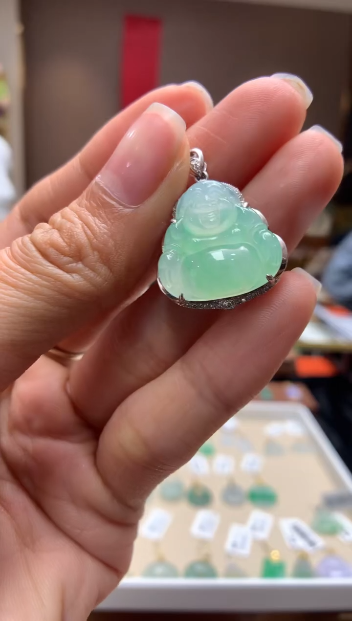 【闪购商品】翡翠颈饰18K金镶嵌佛公