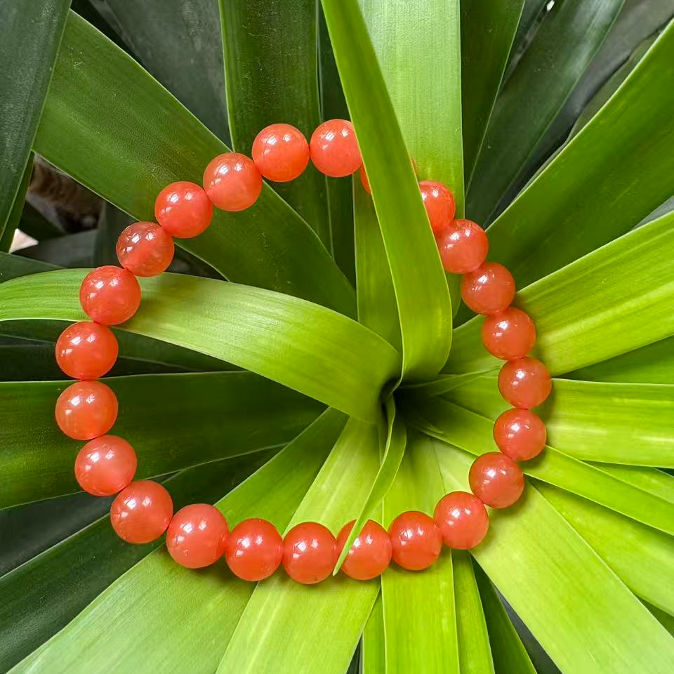 原矿南红 保山冰红7mm单圈圆珠