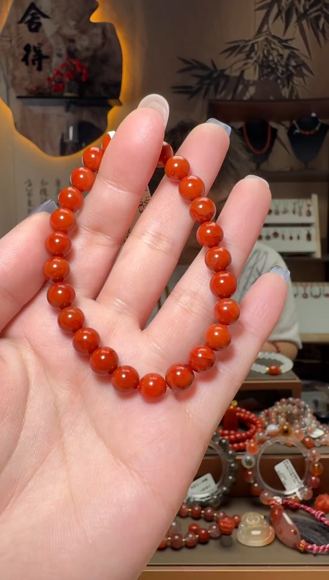 未镶嵌原矿无优化无注胶手串南红玛瑙一条7.5mm+ 