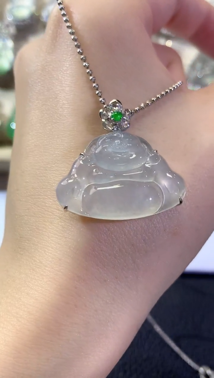 吊坠(不含链)18K金镶嵌翡翠冬日珠宝W21