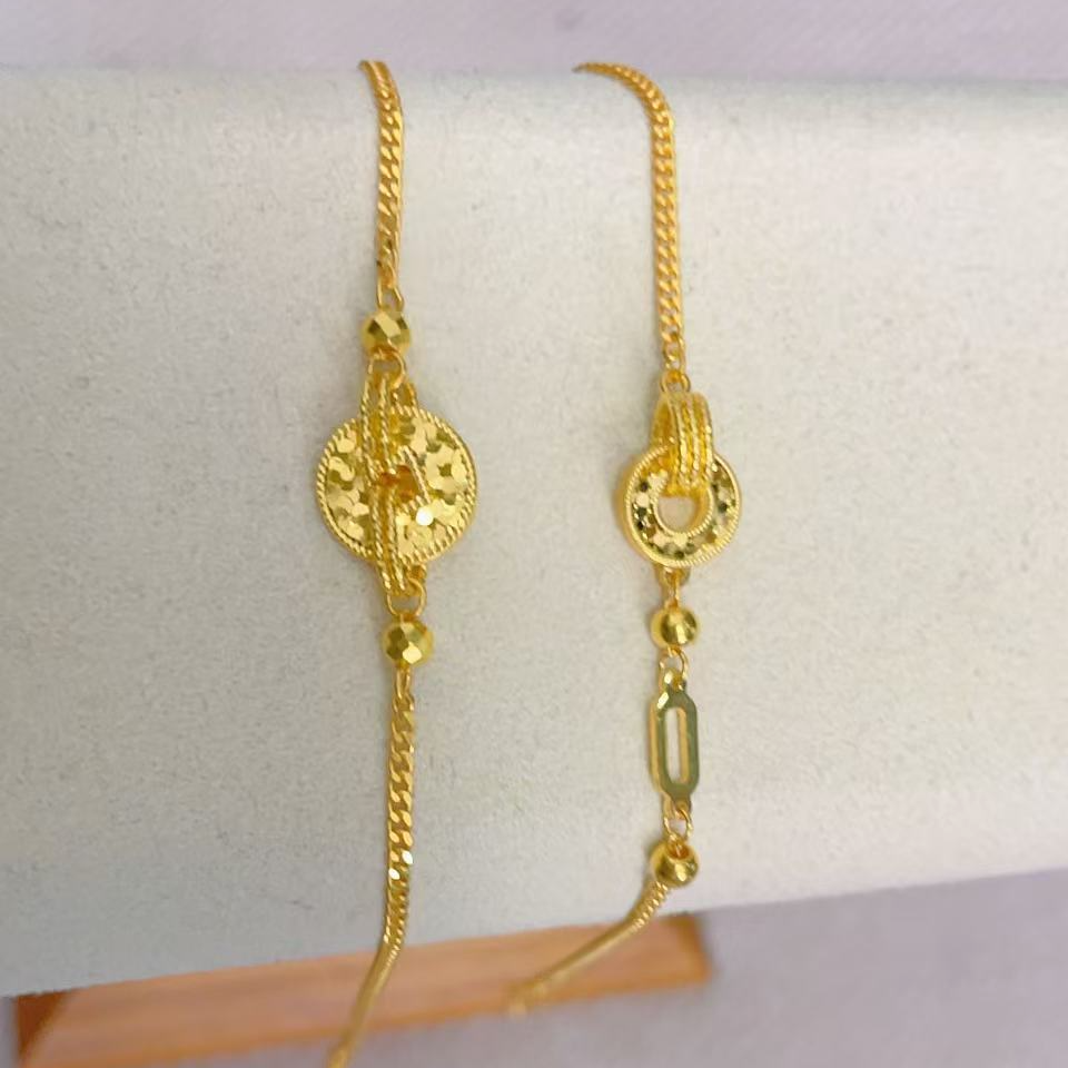 《小糖姐珠宝》足金黄金9999双环时尚手链（不支持退换）