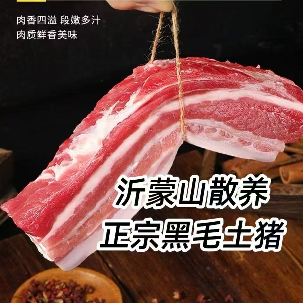 XL到手10斤 黑毛土猪沂蒙山【买6斤送4斤】黑土猪肉五花肉散养 顺丰冷链包邮