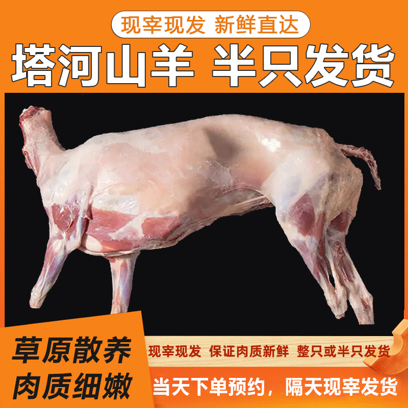新疆尉犁县山羊半只发货现宰现发半羊5公斤整扇断骨连肉60%腿排