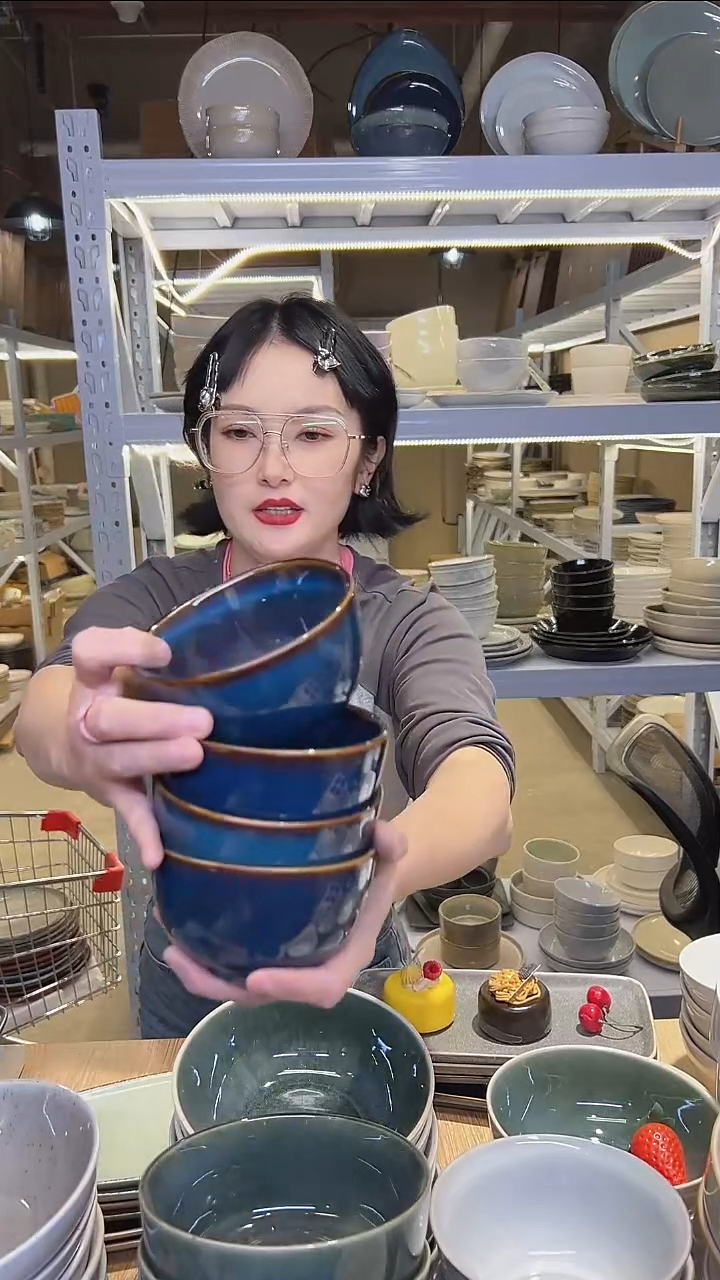 瓷267外贸尾货高温釉下彩陶瓷餐具默认微瑕