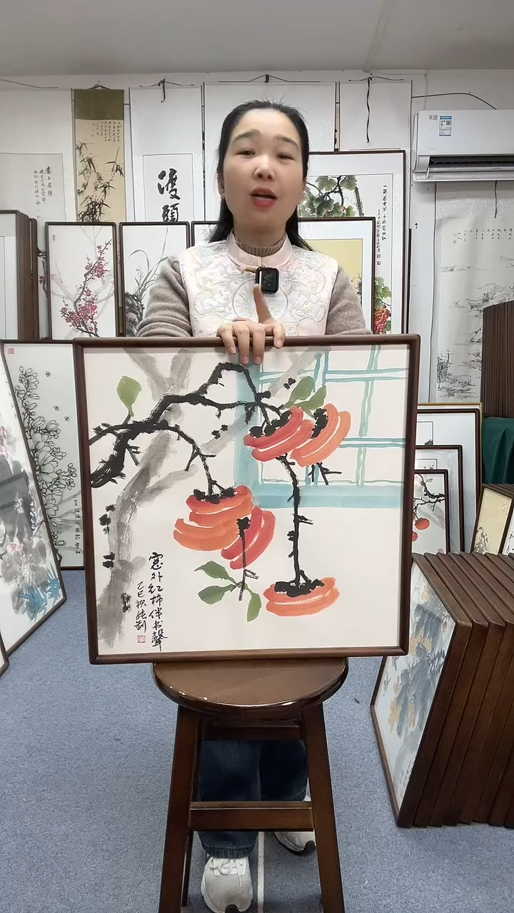 国画尺寸52*52实木画框京东包邮手绘