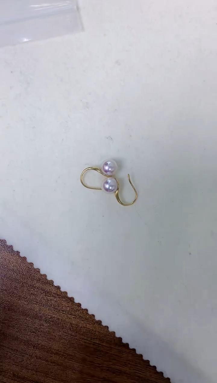 【闪购商品】海水珍珠饰品18K金镶嵌7-8高跟鞋耳钩