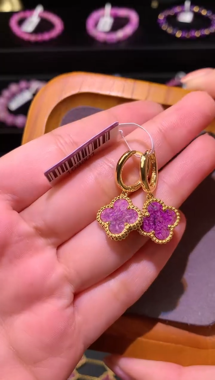 【闪购商品】苏纪石（舒俱来），银S925镶嵌舒俱来耳钉