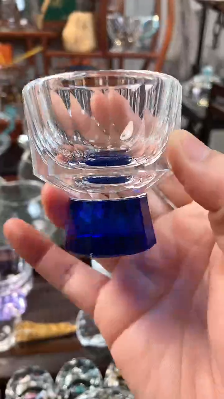 【闪购商品】玺宴新款水晶竖纹杯蓝色