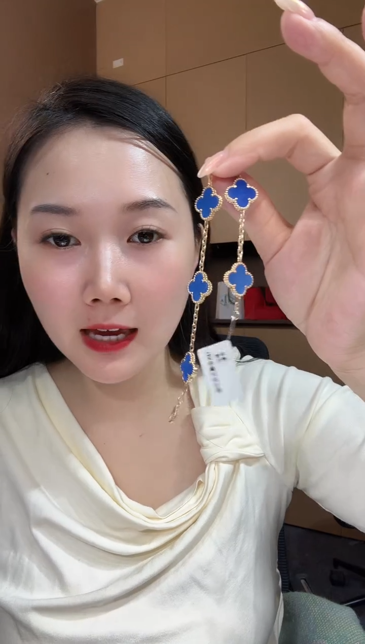 【闪购商品】玛瑙/玉髓手链18K金镶嵌蓝色k黄，五花手链GHJ 
