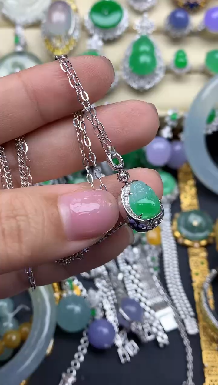 【闪购商品】翡翠颈饰18K金镶嵌644-中国好珍宝