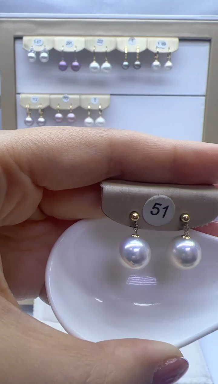 【闪购商品】淡水珍珠耳饰18K金镶嵌51