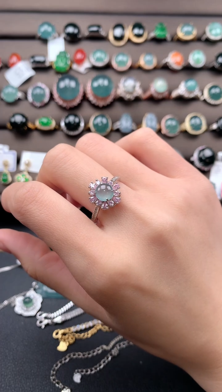 【闪购商品】翡翠戒指银S925镶嵌1313131