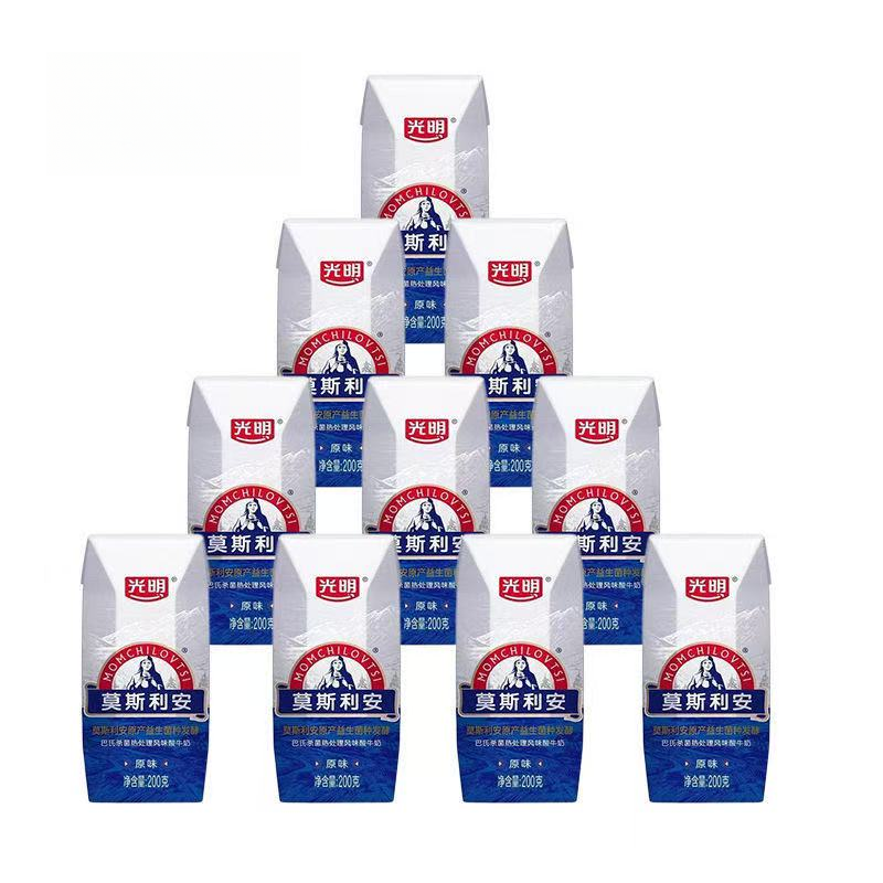 光明莫斯利安新鲜日期原味酸奶家庭实惠装200g/10盒