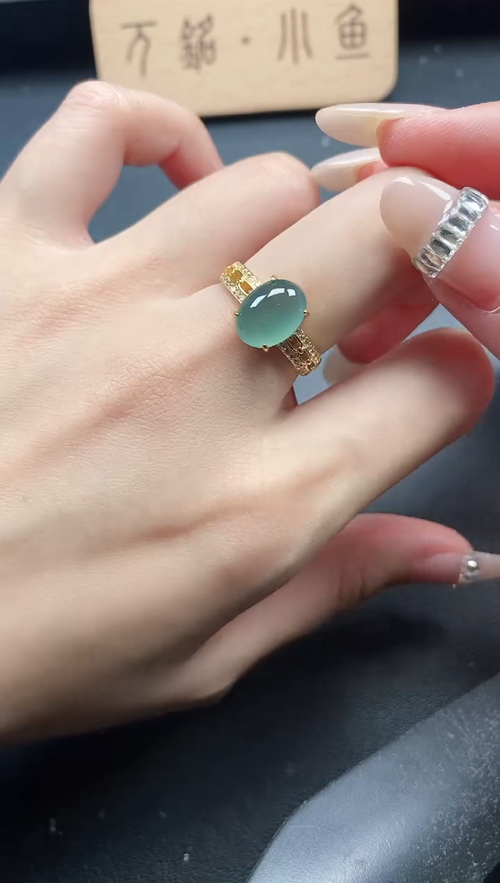 银S925镶嵌戒指翡翠51511