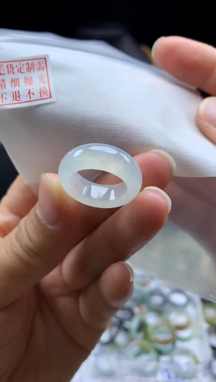 未镶嵌定制翡翠毛货需精细抛光戒圈11#