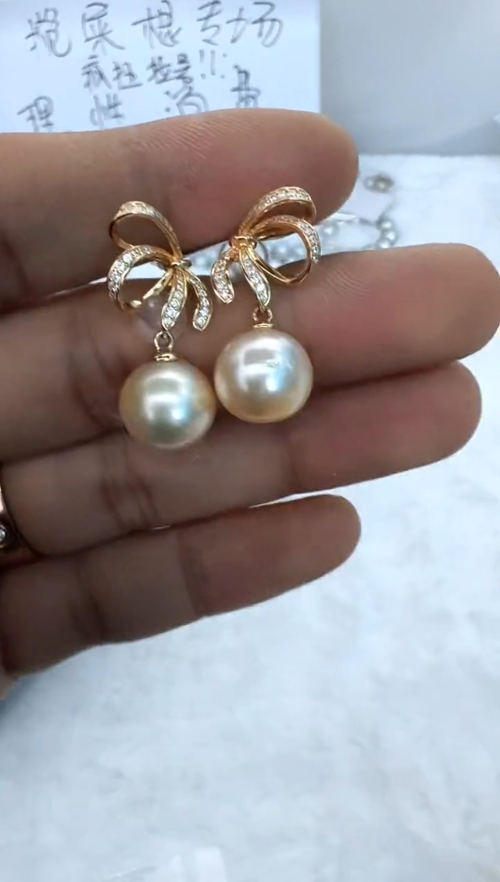 【闪购商品】海水珍珠耳饰银S925镶嵌耳钉