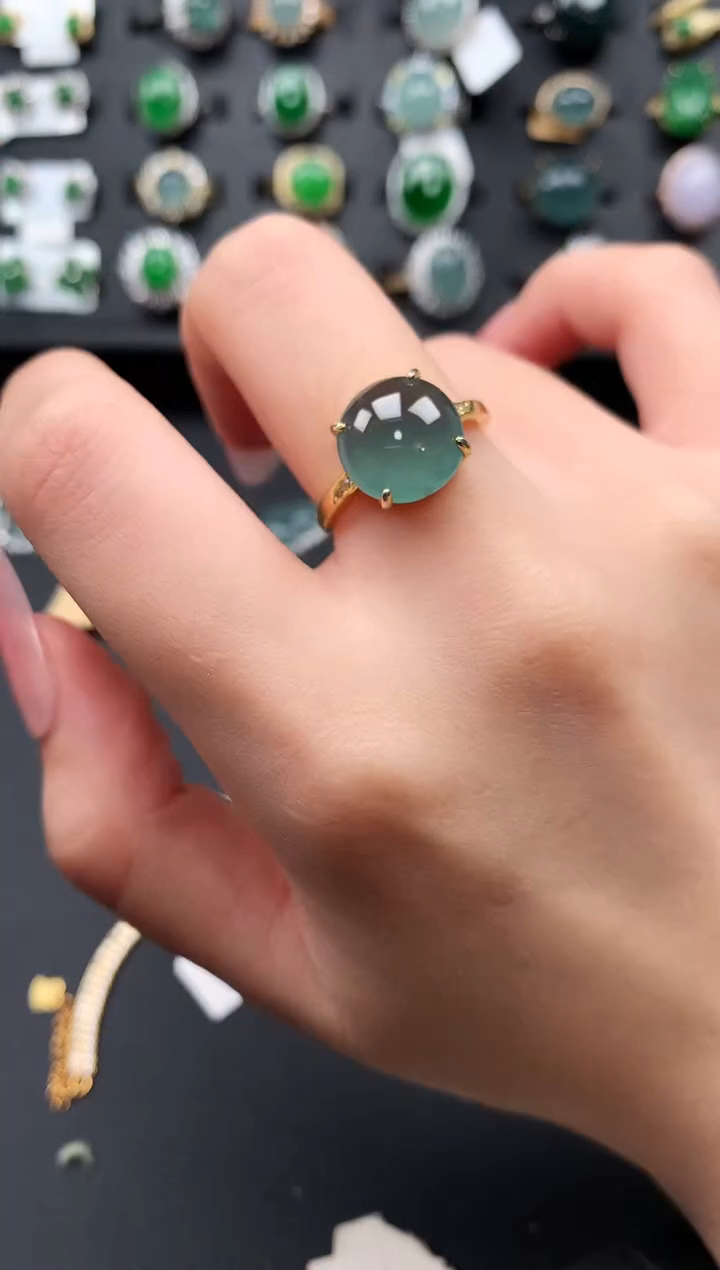 【闪购商品】翡翠戒指银S925镶嵌6341