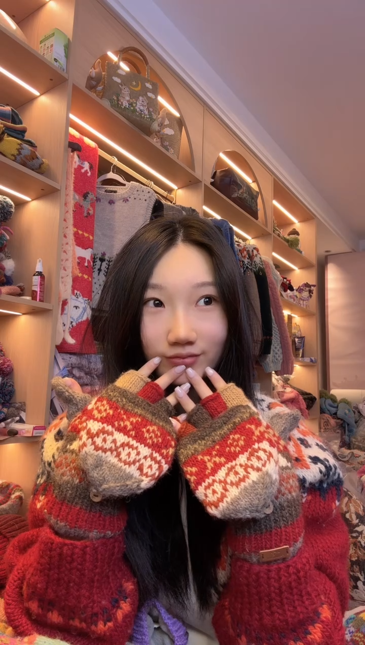 羊毛百羊毛明星同款手套