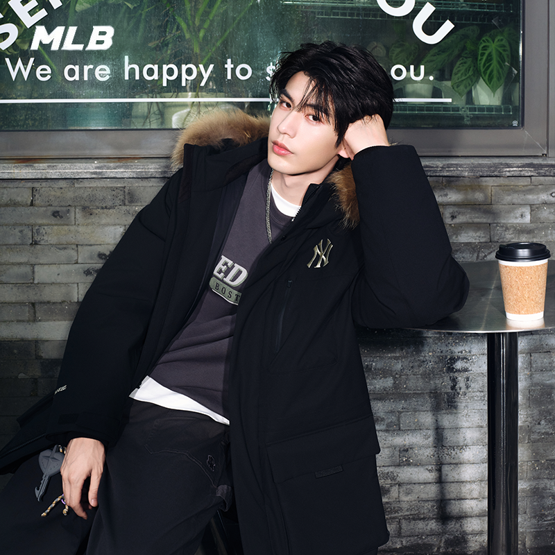 MLB羽绒服男女同款2025新款情侣鹅绒舒适防风保暖外套3ADJB0656