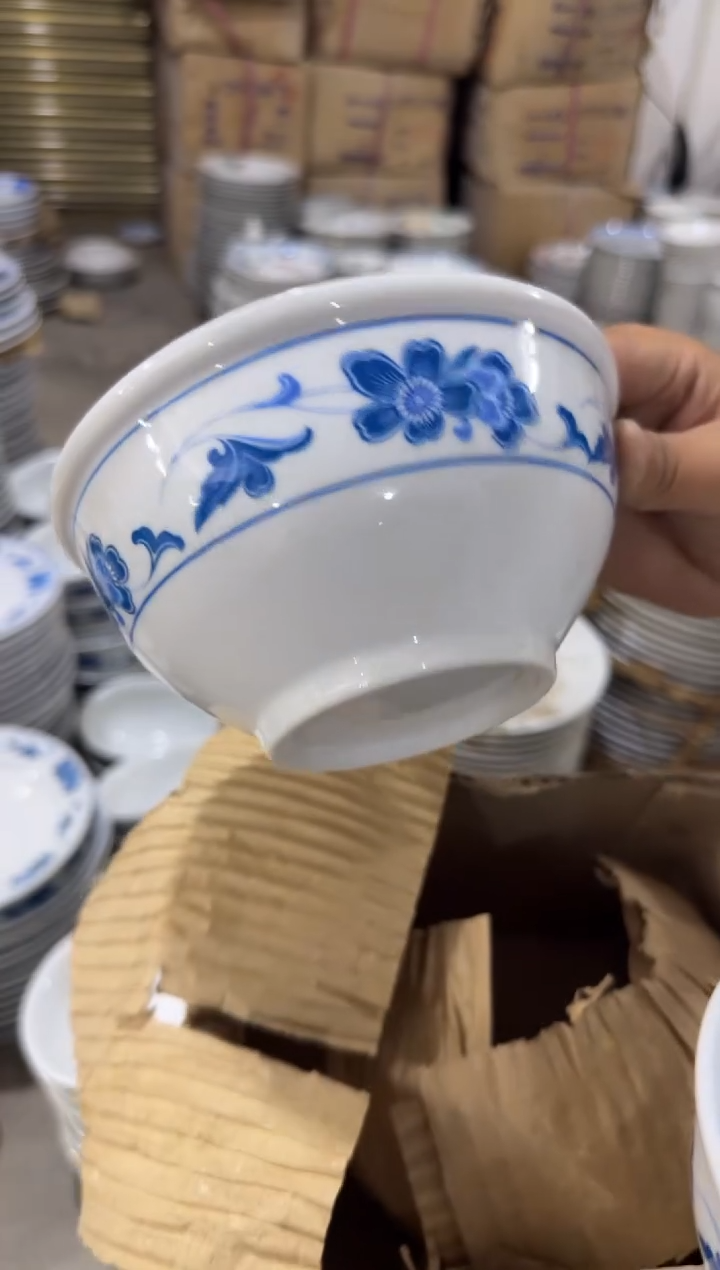 摆件蓝海棠碗14厘米有瑕请慎拍