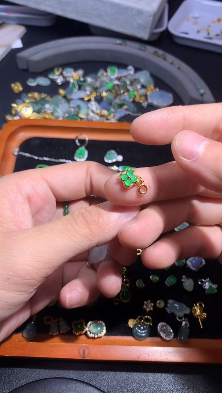 吊坠(不含链)银S925镶嵌翡翠非***.1
