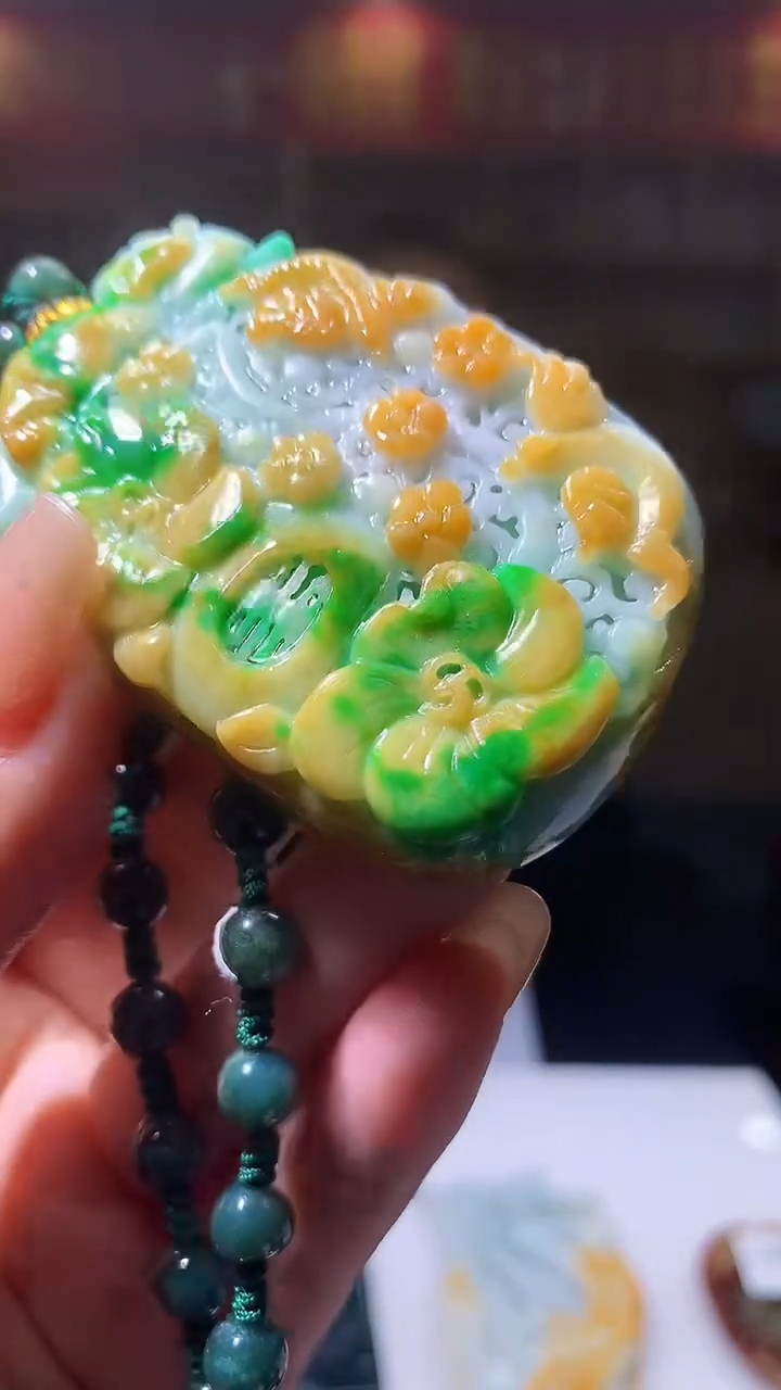 定制翡翠未镶嵌1057xx-毛货挂件（赠珠链）21