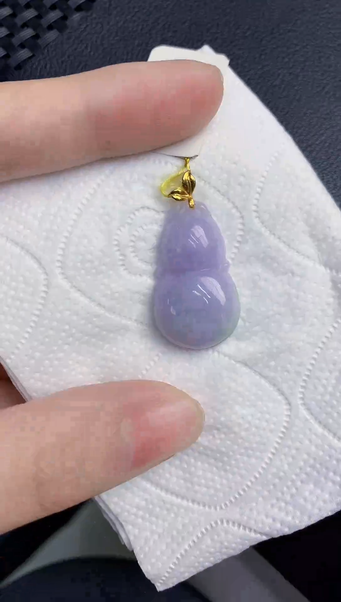 颈饰18K金镶嵌翡翠天然翡翠缅甸A货