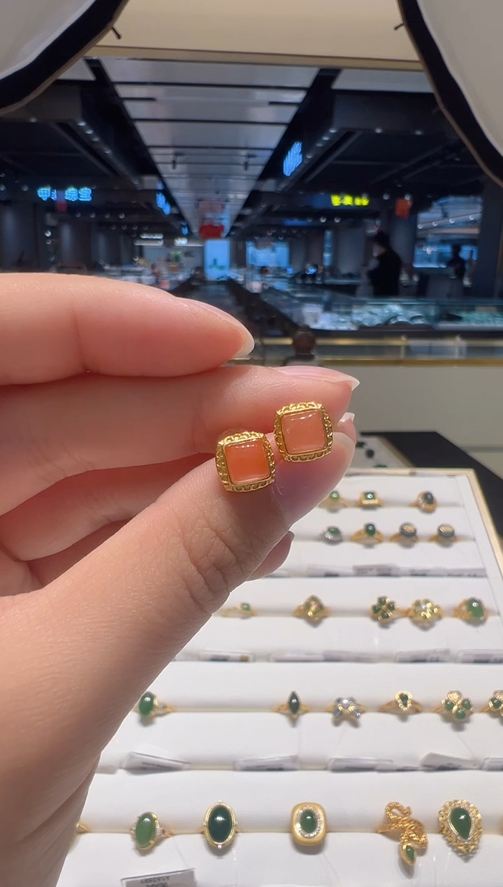 【闪购商品】南红玛瑙耳饰银S925镶嵌33