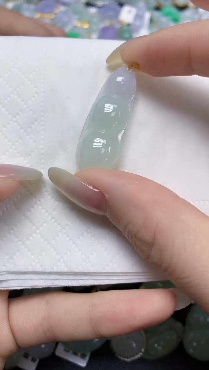 【闪购商品】翡翠18K金镶嵌颈饰天然缅甸翡翠A货