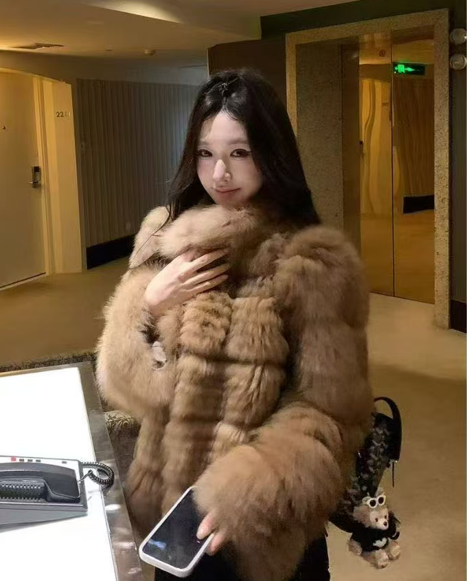 【尹公子专属】新款狐狸毛立领皮草穿搭气质时尚百搭时尚