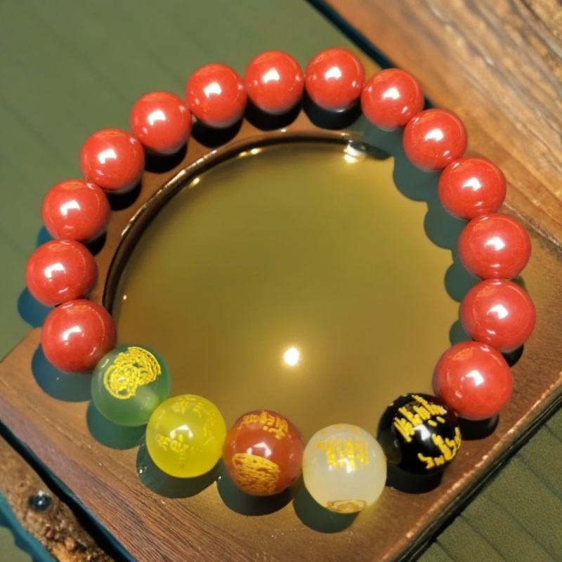 含辰砂工艺品天然辰砂帝王砂男女佩戴转运吉祥礼物情侣款手串手链