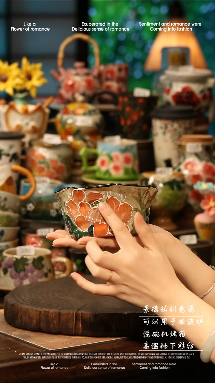 陶瓷景德镇高温釉下彩手工手绘款式