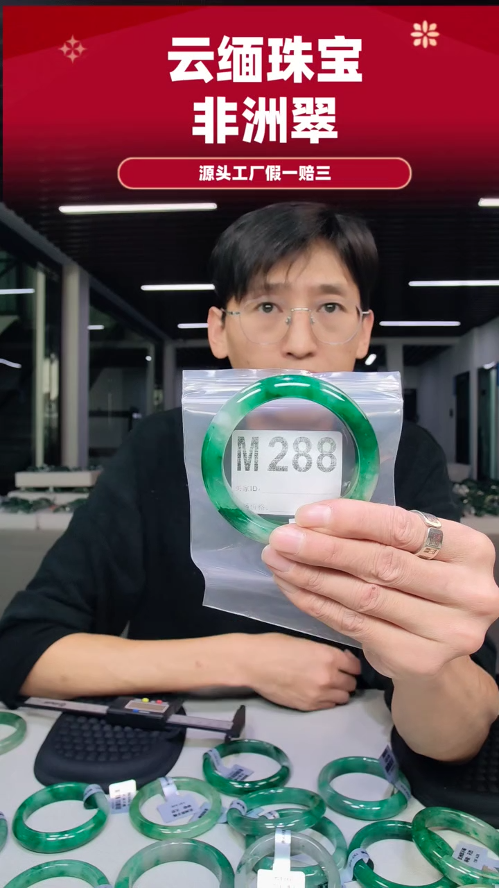 未镶嵌手镯石英质玉（非洲翠）59圈口M288