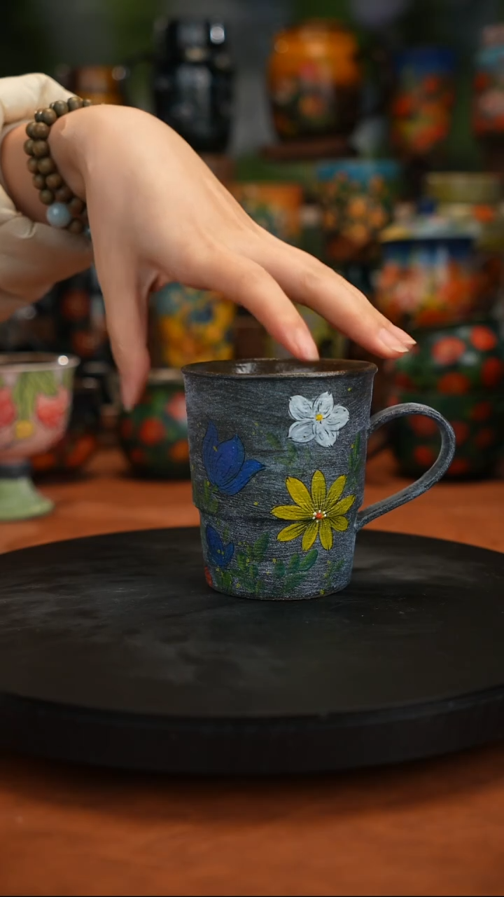 紫砂油画手绘釉下彩
