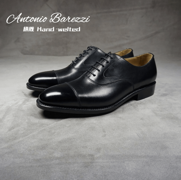 经典男士新款固特异工艺商务正装真皮休闲手工擦色三接头牛津鞋