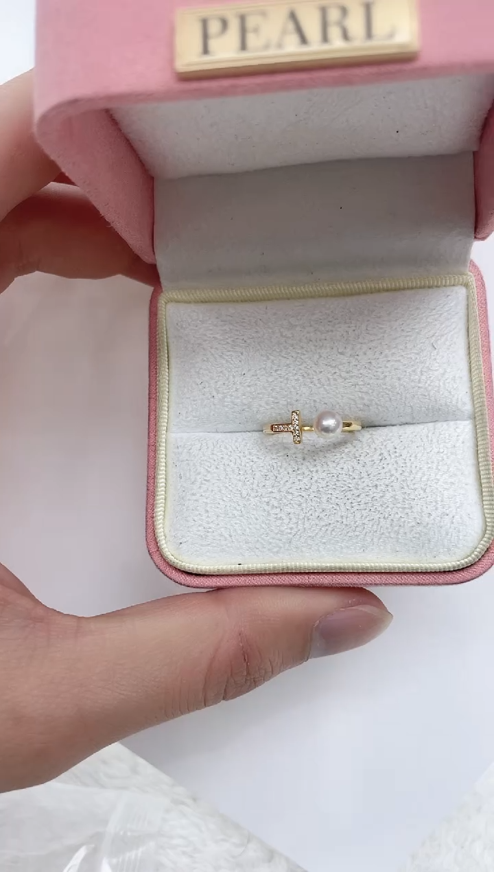 【闪购商品】海水珍珠戒指银S925镶嵌海水珍珠戒指