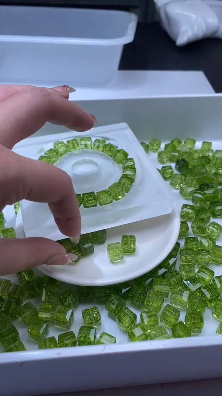 颈饰未镶嵌水晶w3187绿碧玺方糖10mm*10颗