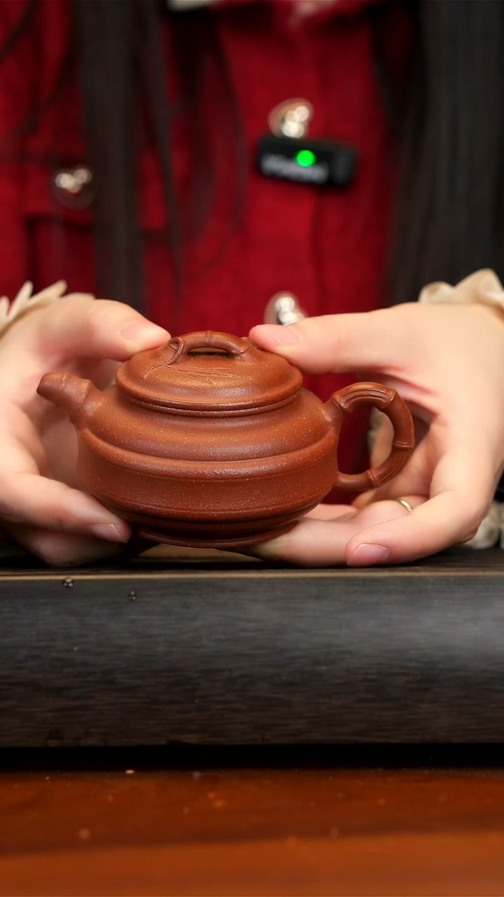 【闪购商品】紫砂茶壶宜兴紫砂双线竹鼓