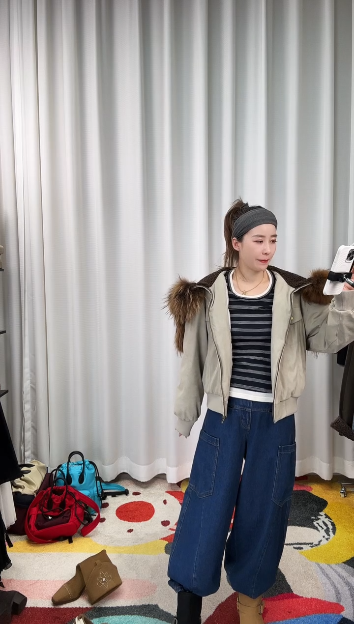 啊*秋外套  灰绿  S   