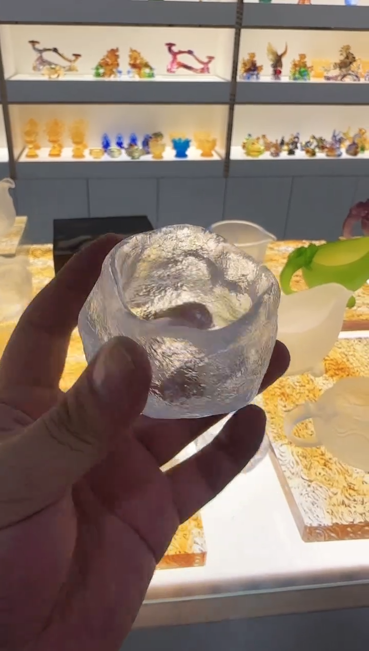 手工艺品琉璃冰裂纹公道杯2个
