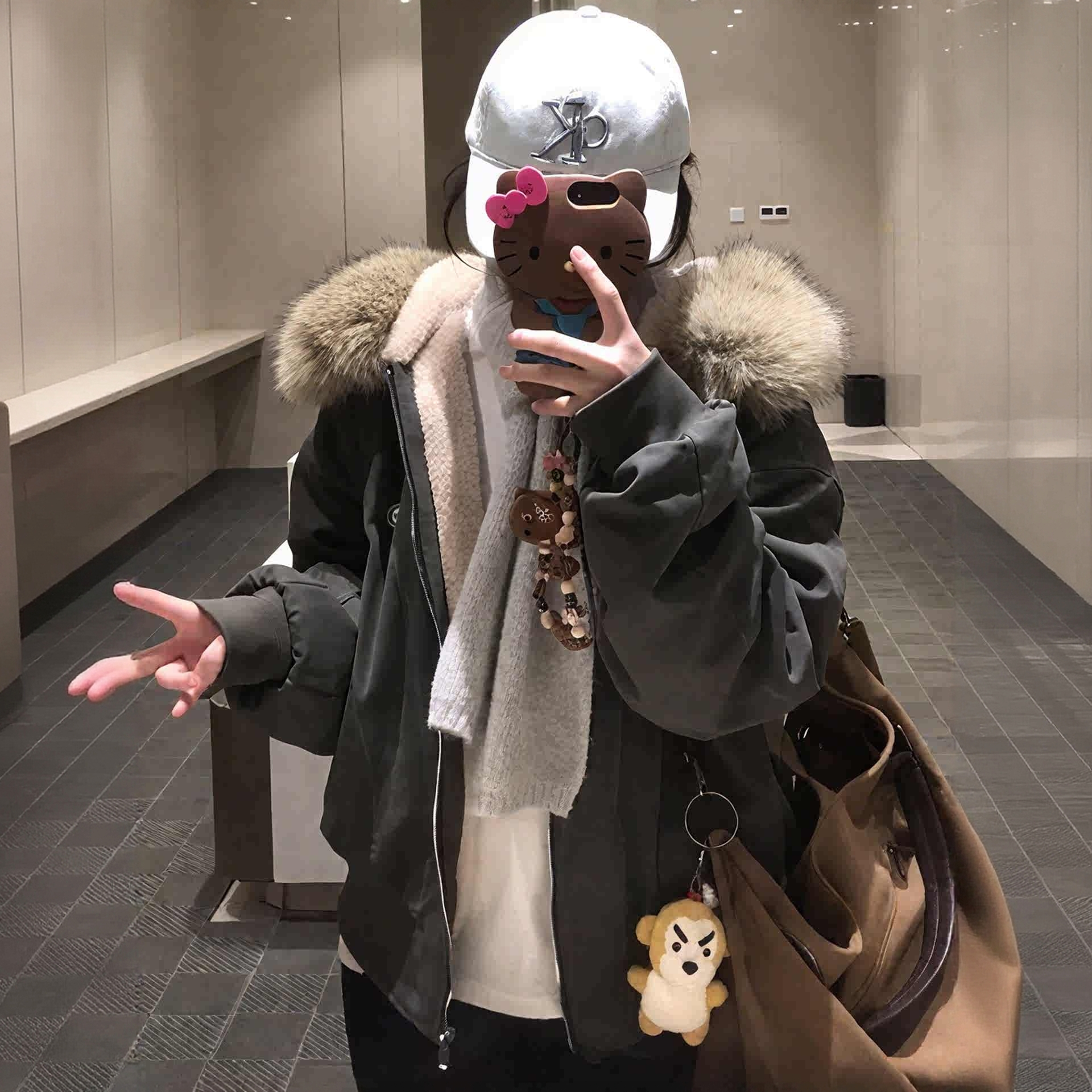 美式棉服女款2025新款冬季棉衣座山雕派克服小个子短款棉袄外套潮